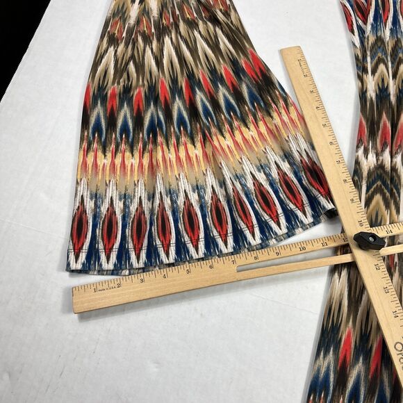 Chicos Palazzo Pull On Lounge Pants Abstract Ikat Print Flowy Stretchy 2 LARGE - Picture 6 of 12